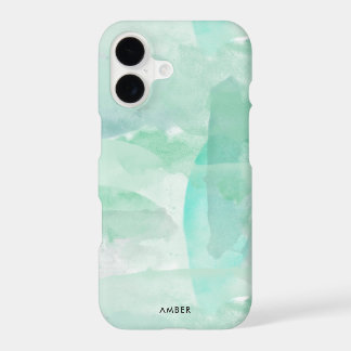 Aguarela verde de Seafoam - adicione seu nome