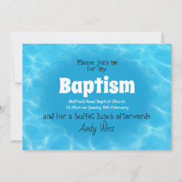 Águas do convite Baptism