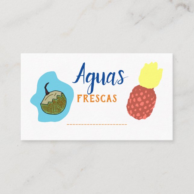 Aguas Frescas cartão de visita (Frente)