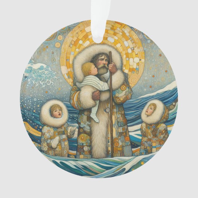 "Águas frias, guia forte" Ornamento acrílico (Frente)