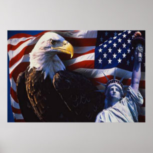 Águia americana 4o do poster 5 de julho
