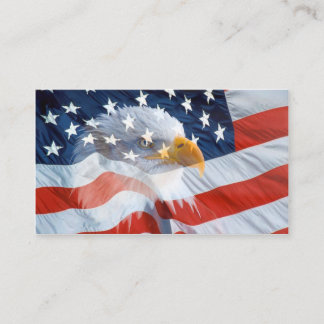 Águia americana no cartão de visita da bandeira
