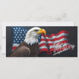 Águia-careca com a Bandeira Americana Arte de 4 de