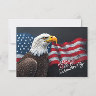 Águia-careca com a Bandeira Americana Arte de 4 de