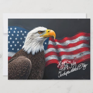 Águia-careca com a Bandeira Americana Arte de 4 de