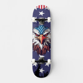 Águia Careca Patriótica Bandeira Americana Skate C