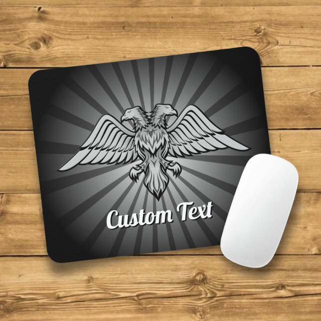 Águia Cinza com duas Cabeças Mouse Pad (Criador carregado)