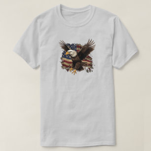 Águia Com Camiseta Da Bandeira Americana