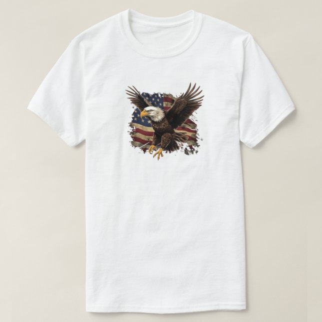 Águia Com Camiseta Da Bandeira Americana (Frente do Design)
