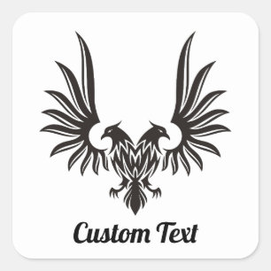 Águia com dois adesivos de cabeça quadrada