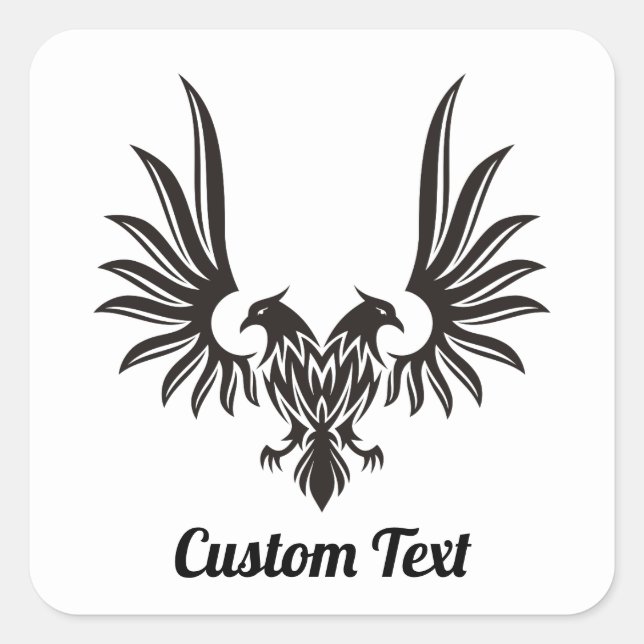 Águia com dois adesivos de cabeça quadrada (Frente)