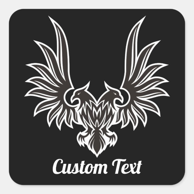 Águia com dois adesivos de cabeça quadrada (Frente)