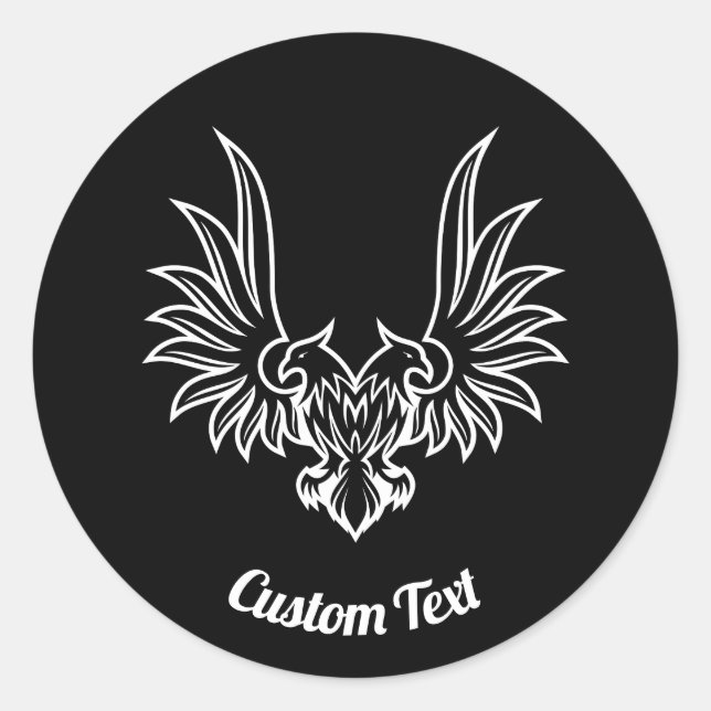 Águia com dois adesivos Redondos de Cabeças (Frente)
