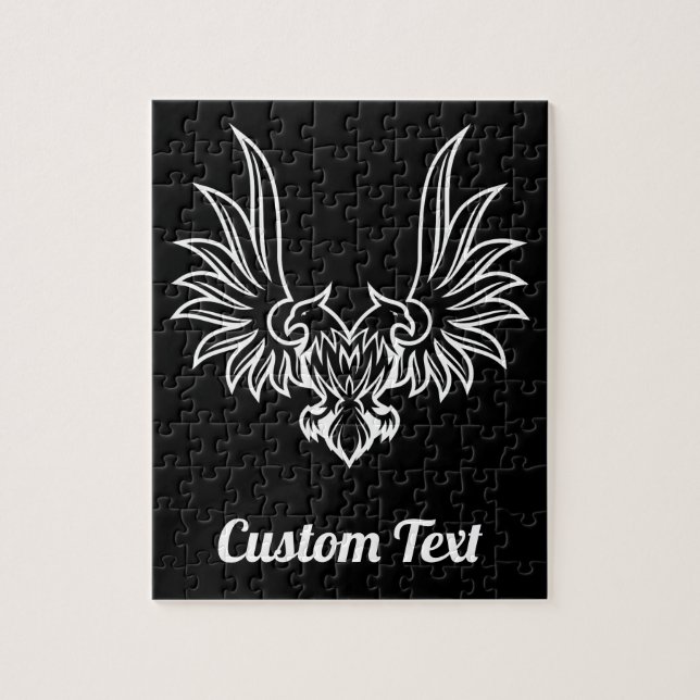 Águia com dois Quebra-cabeça de Cabeças (Vertical)