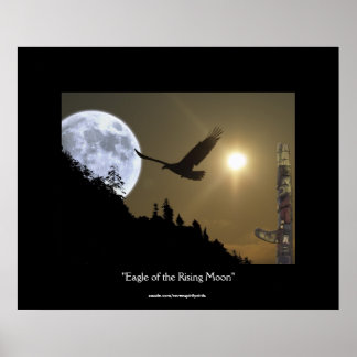 Águia da Ascensão Fantasia da Lua da Poster