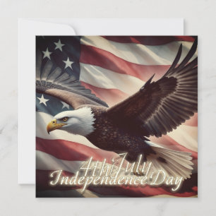 Águia de 4 de julho com bandeira americana