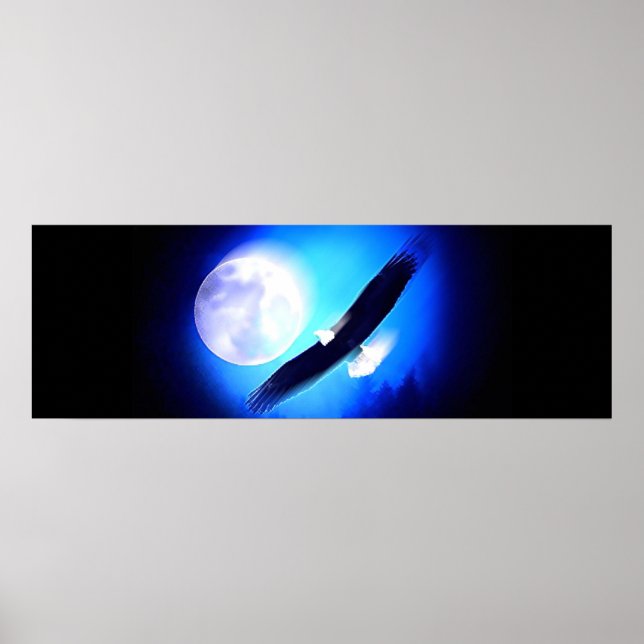 Águia em Voo e Impressão de Lua Cheia (Frente)