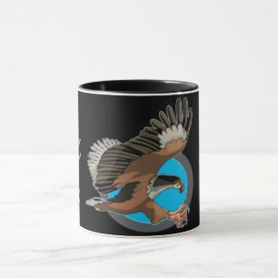 Águia na caneca de voo