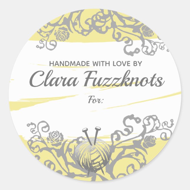 Agulhas de tricô de Yarn feitas à mão com adesivo  (Frente)