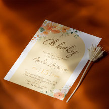Ah, Bebê! Convite de Chuveiro de Bebê Floral Elega