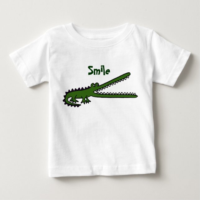 AH- Camisa Engraçada De Crocodilo Sorridente (Frente)