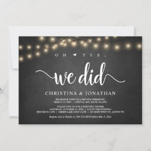 Ah sim, fizemos, Convite de Casamento Rústico Furt
