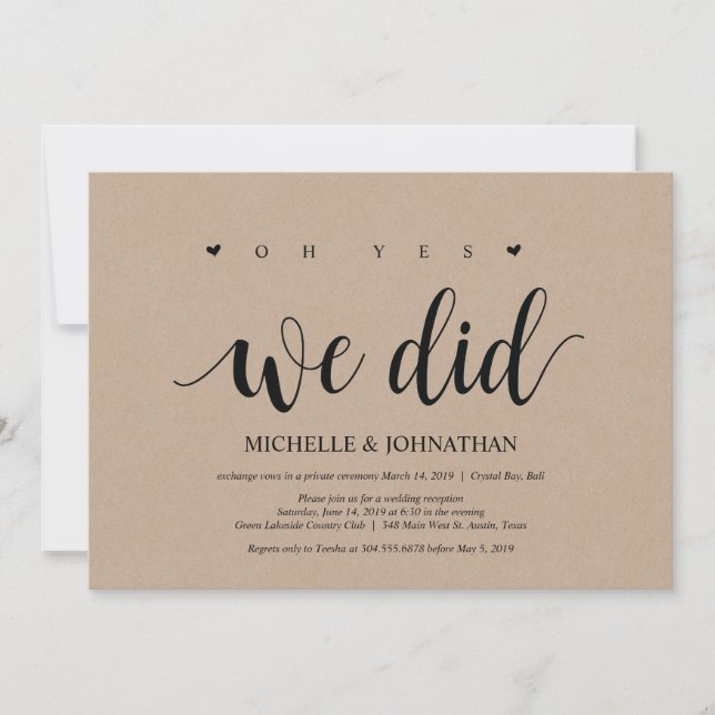 Ah, sim, nós fizemos, cartão de convite de fuga de (Frente)