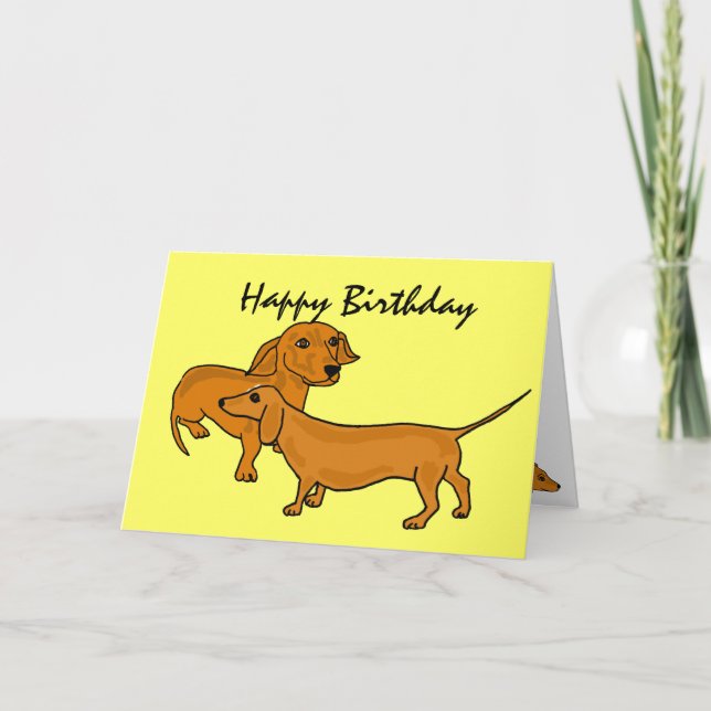 AHL - Cartões Dachshund Feliz Aniversário (Frente)