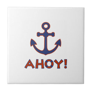 AHOY! Boia + Design de Âncora Vermelho+Azul