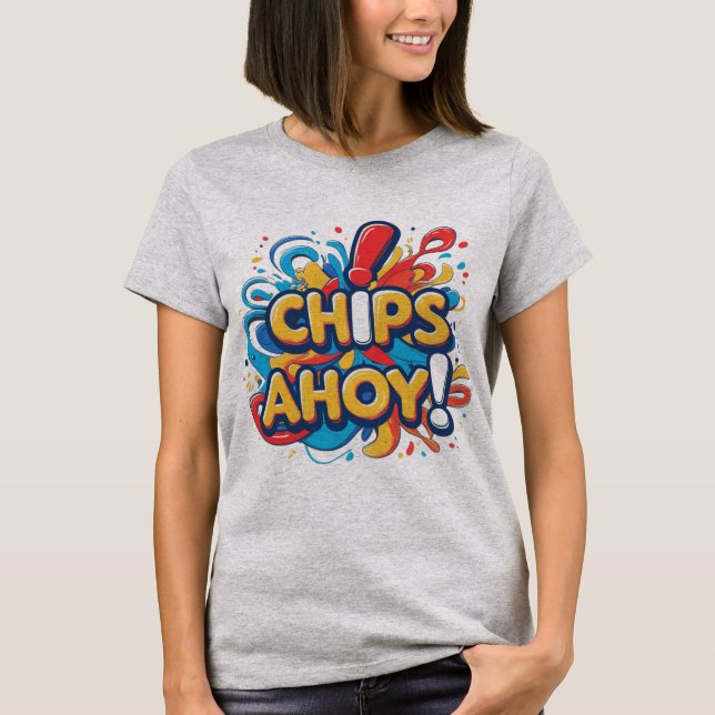 Ahoy! Camisa T - Estilo doce e divertido (Frente)