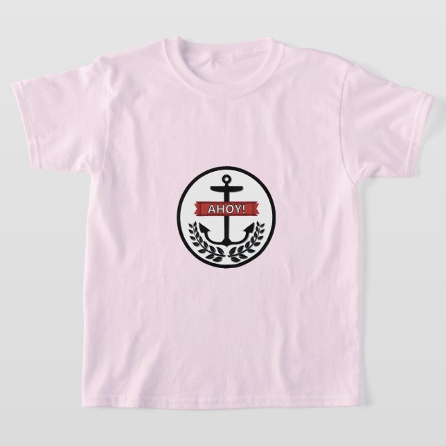 Ahoy - Camiseta Básica para Crianças (Postura )