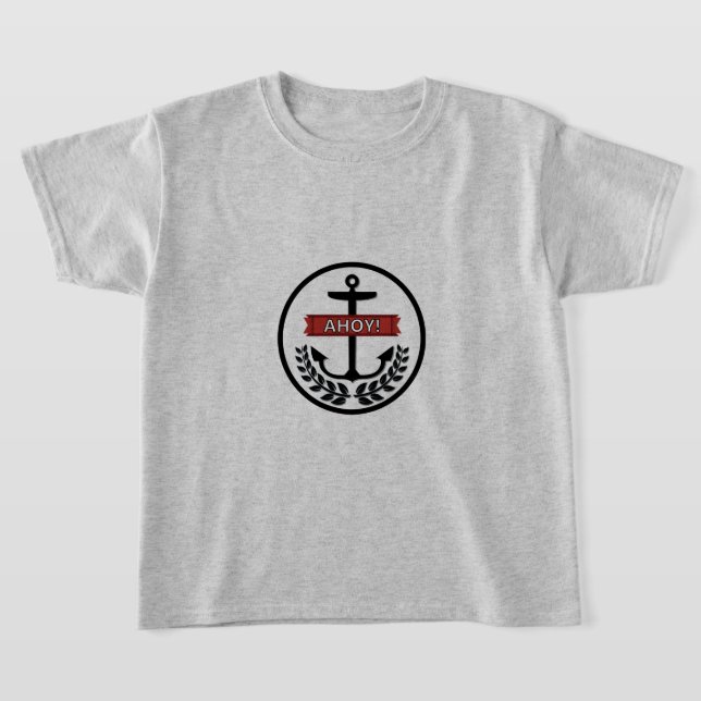 Ahoy - Camiseta Básica para Crianças (Postura )