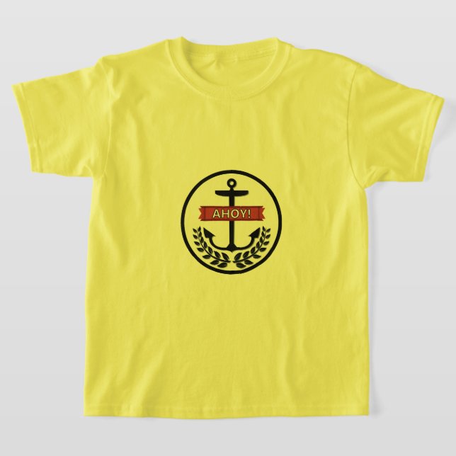 Ahoy - Camiseta Básica para Crianças (Postura )