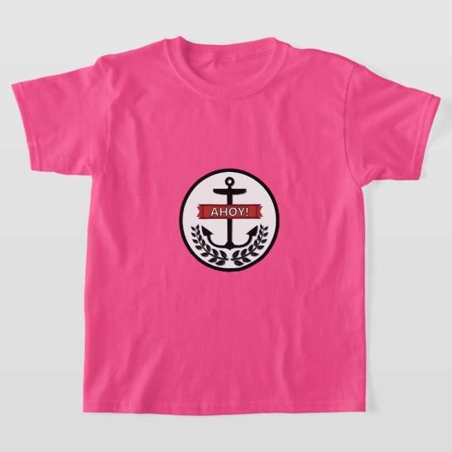 Ahoy - Camiseta Básica para Crianças (Postura )