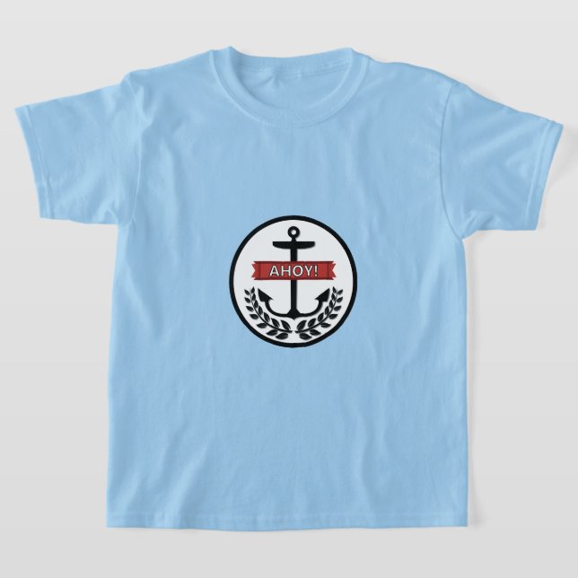Ahoy - Camiseta Básica para Crianças (Postura )