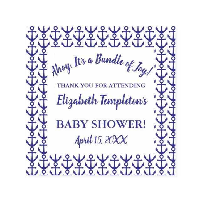 Ahoy Chá de fraldas Náutico Obrigado Carimbo (Design)