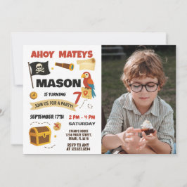 Ahoy! Convite pirata de aniversário para crianças