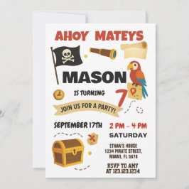 Ahoy! Convite pirata de aniversário para crianças