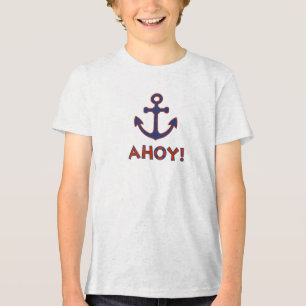AHOY! Design de Bóia + Âncora Vermelho+Azul