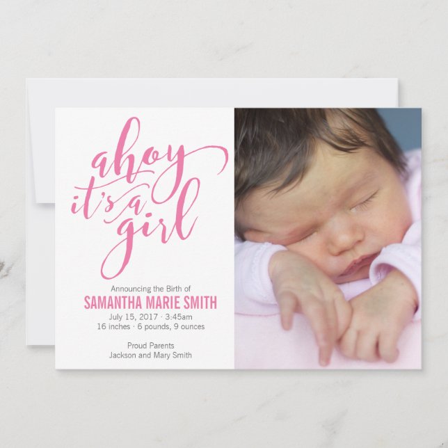 Ahoy É um Anúncio de Nascimento do Tema Náutico Ra (Frente)