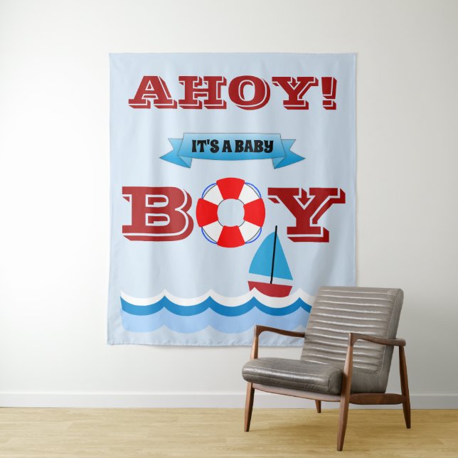 Ahoy! É um bebê menino Tapeçaria (In Situ)