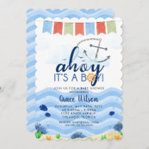 Ahoy, é um convite para Chás de fraldas