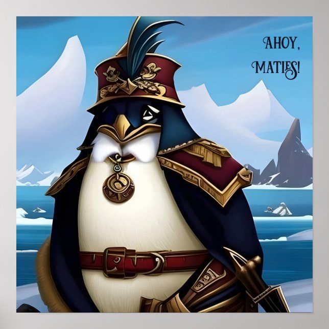 Ahoy, Mants! AI Fantasy Digital Art Impressão Peng (Frente)