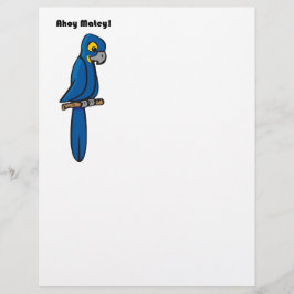 Ahoy Matey Pirate Parrot Cartoon, Pássaro Macaw En