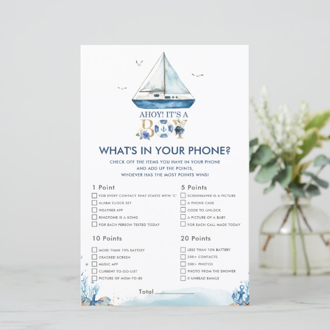 Ahoy Náutico É um Rapaz O que há no seu jogo telef (Em pé/Frente)