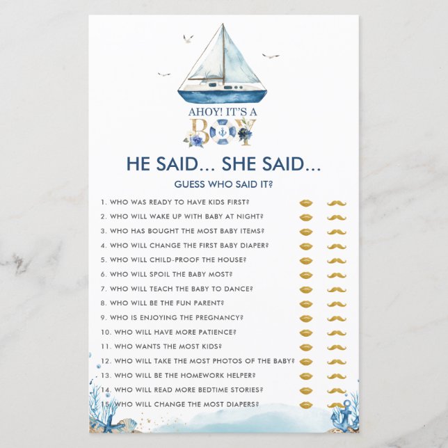 Ahoy Náutico É um Rapaz que ele disse que ela diss (Frente)