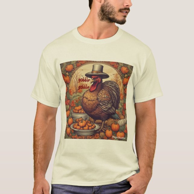 AI Gobble Gobble - Camisa de Ação de Graças (Frente)