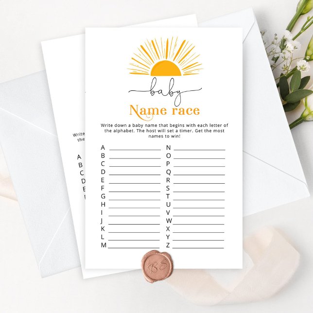 Aí vem o chá de fraldas de raça do nome do filho (Criador carregado)