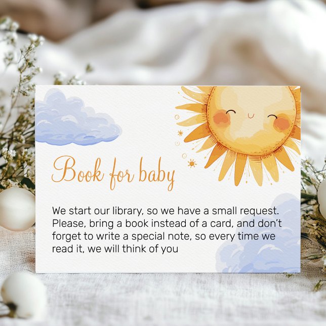 Aí vem o convite do chá de fraldas Sol (Sun baby shower invitation )