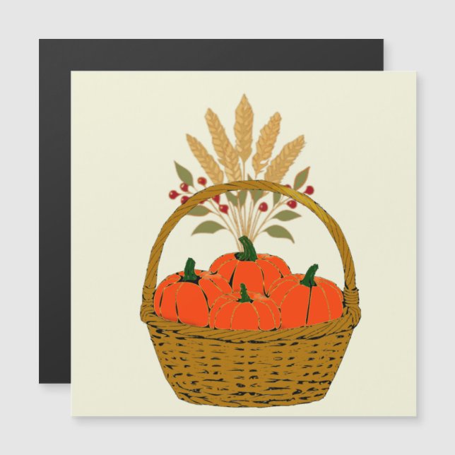 Aimant Décoratif Citrouilles d'Automne (Frente/Verso)